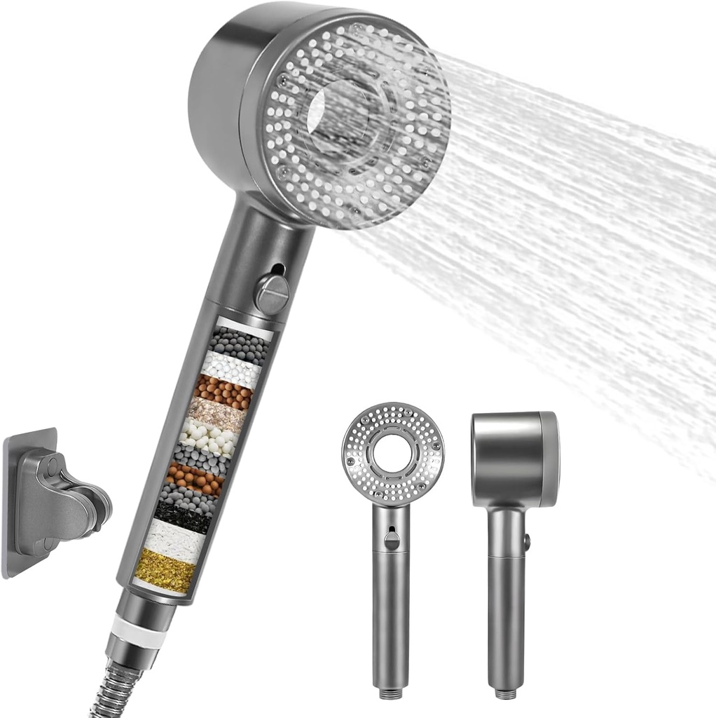 Filter Shower Head with Handheld， Built-in Filter and Multiple Spray Modes. Split Structure, Detachable Shower Head, Suitable for Washing the Bathroom and Cleaning the Bathtub.1