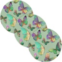 3 Pcs Hot Dishes Trivets for Crock Pot Dreamy Butterfly Green Art 15in Polyester-Cotton Thread Weave Cookware Protects alfombrilla de para cocina