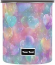 ALAZA Rainbow Heart Bubbles Unicorn Kitten Cats Airtight Coffee Bean Canister Customed 30oz Food Storage Containers with Lids For Gournd, Tea, Sugar, Flour, Rice, Cereal, Candy Cookie Jar