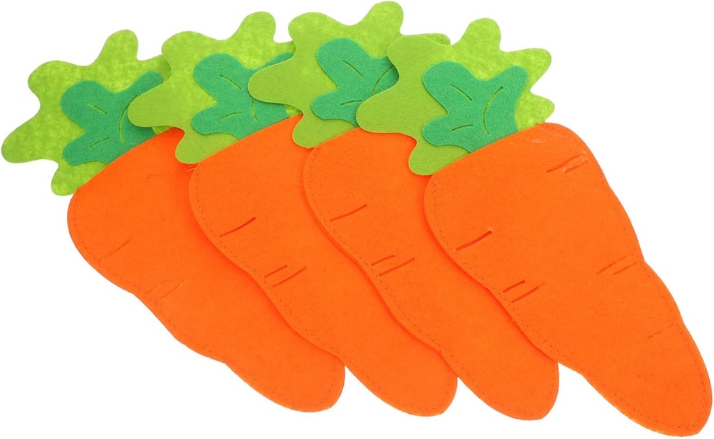 4pcs Carrot Shaped Silverware Holder for Easter Parties Cute Utensil Pouch for Holiday Tableware Organization Fun and Efficient Cutlery Storage