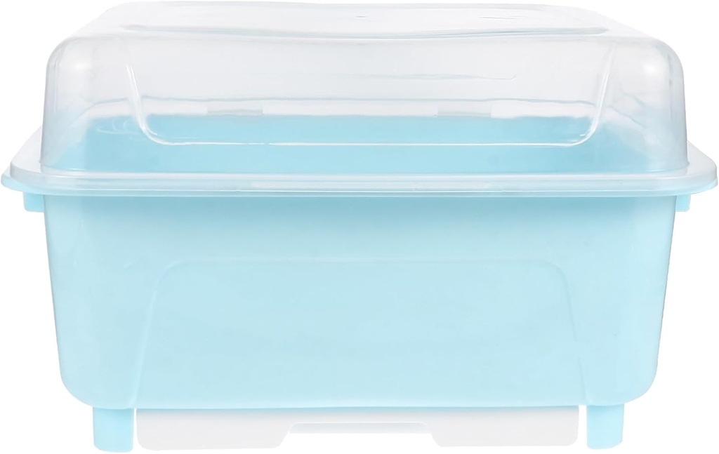 Dish Drying Rack Drain Board with Lid Cover Bottle Holder Kitchen Plate Cup Dish Drainer Rack Tray Cutlery Utensil Holder for Chopstick Flatware