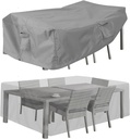 PureFit Patio Furniture Covers, Outdoor Table Furniture Cover Waterproof Rectangle, Patio Sectional Couch Set Cover for Deck, Lawn and Backyard, UV Resistant, 74"L x 47"W x 28"H, Gray