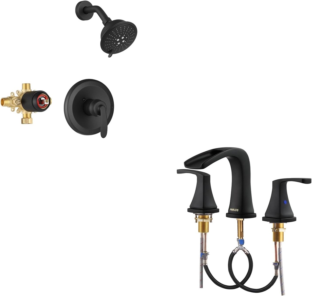 PARLOS Shower Faucet with Valve & Waterfall Roman Bathtub Faucet