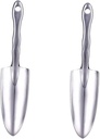 Yardwe 2pcs Garden Planting Digger Tool Aluminum Alloy Shovel for Soil Digging Transplanting and Weeding for Flowers Vegetables and Outdoor Gardening Tasks