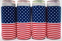 | Slim Can Cooler Sleeves | Insulated Neoprene Slim Can Sleeves | Skinny Can Cooler for Hard Seltzer | Skinny Can Coolers for Slim Beer | Tall Can Koolie for Slim Cans (AMERICAN FLAG)