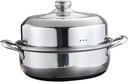 Unomor Double-layer Food Steamer Cooking Pot Thickened Steamer Pot Steaming for Home Multi-functional Kitchen