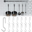 12 Pcs Heavy Duty Pot Hooks Straight Pans Hooks Use with Pot Racks Galvanized Steel Pans Storage Holder for Hanging Kitchen Utensils