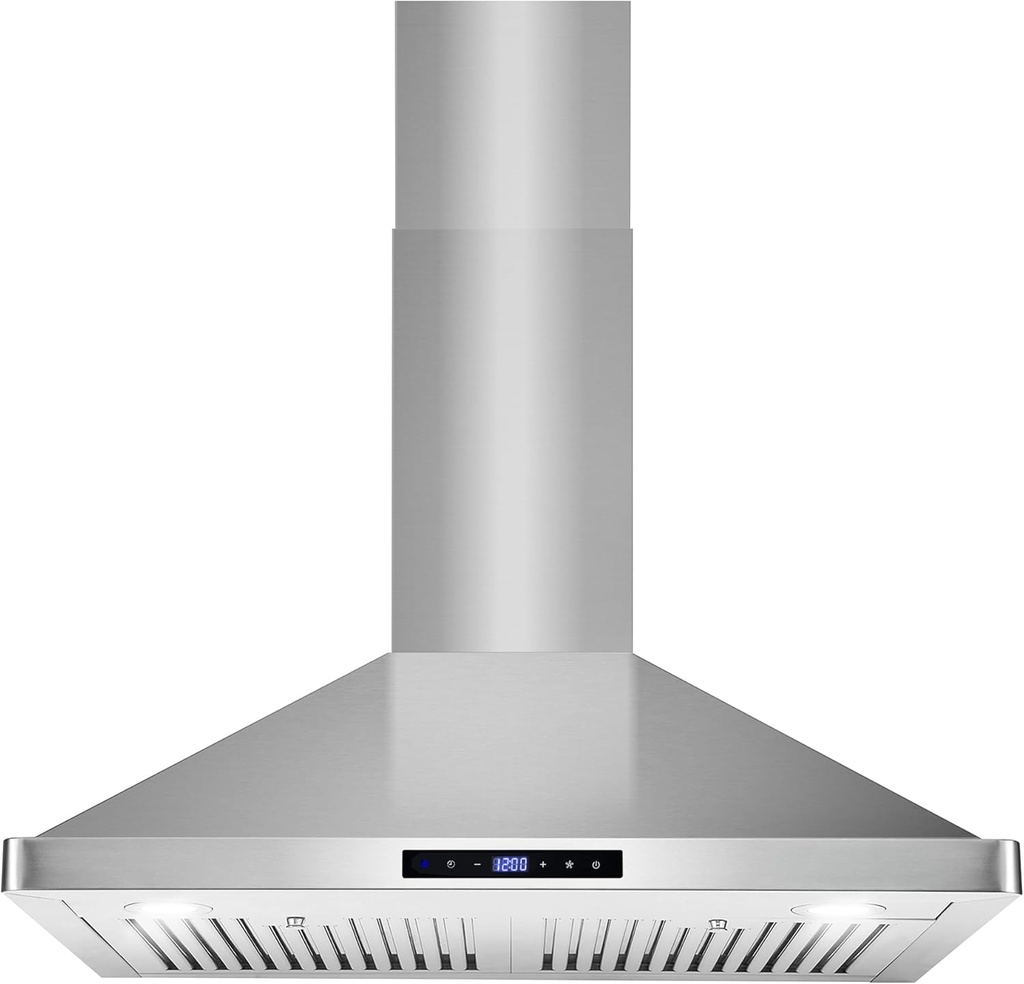 COSMO COS-63175S 30 in. Vista Collection 380 CFM Ducted Wall Mount Range Hood, Touch Controls, LED Lights, Stainless Steel