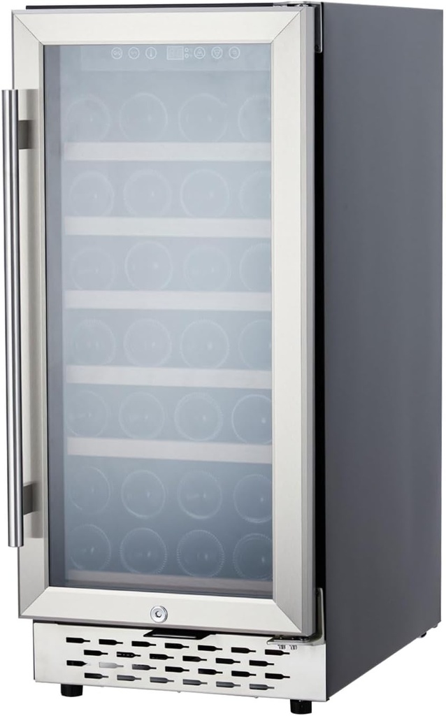 28 Bottle Wine Refrigerator Freestanding - Digital Temperature Control 41-65°F for Red, White, Champagne - Built-In Single Zone Cooler with Glass Door, Perfect for Home Bar, Kitchen, Office