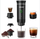 Portable Espresso Maker – Self-Heating USB-C Rechargeable Travel Coffee Maker for Car, Camping, Office, Hiking, portable coffee maker With Ground Coffee & NS Capsule (Black)