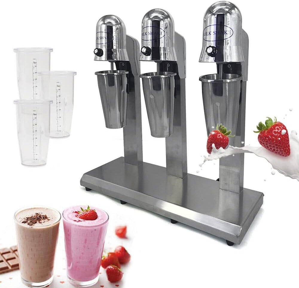 Classic Drink Mixer Milkshake Maker Three-Heads Drink Mixer Portable Blender Protein Shakes Smoothie Drink Milk Shake Machine Maker for Home Shop