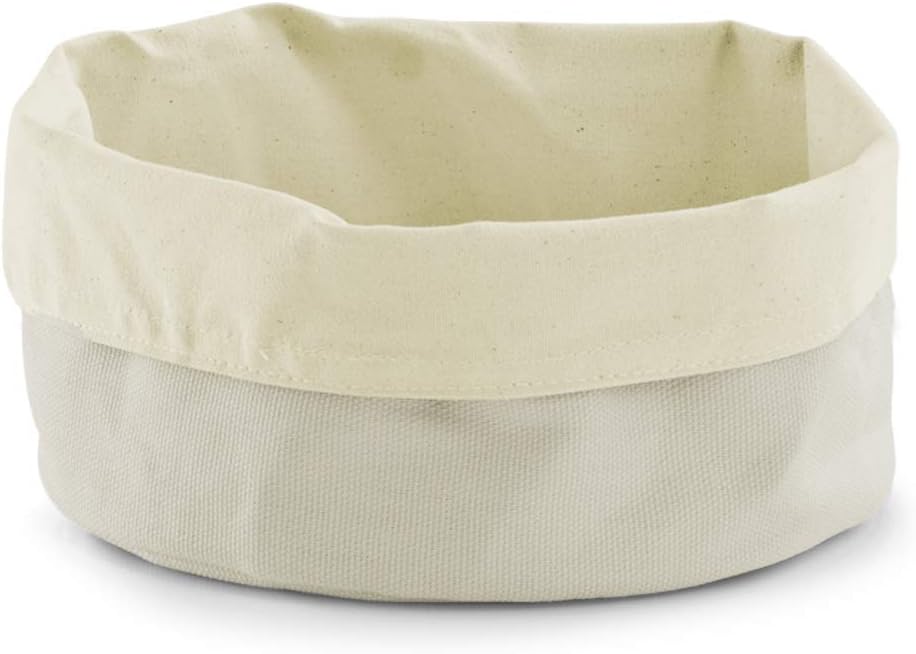 Zeller Bread Basket, Cotton, Grey/Crème, 20 x 12 cm