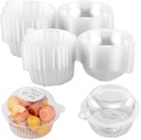 EchoDone 100 Packs Cupcake Holders Individual Cupcake Containers Disposable Clear Plastic Single Muffin Dome Holders Cases Individual Cupcake Boxes Bulk