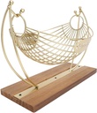 Coffee Pod Holder, Iron Hammock Capsule Storage Basket with Wooden Base for Kitchen
