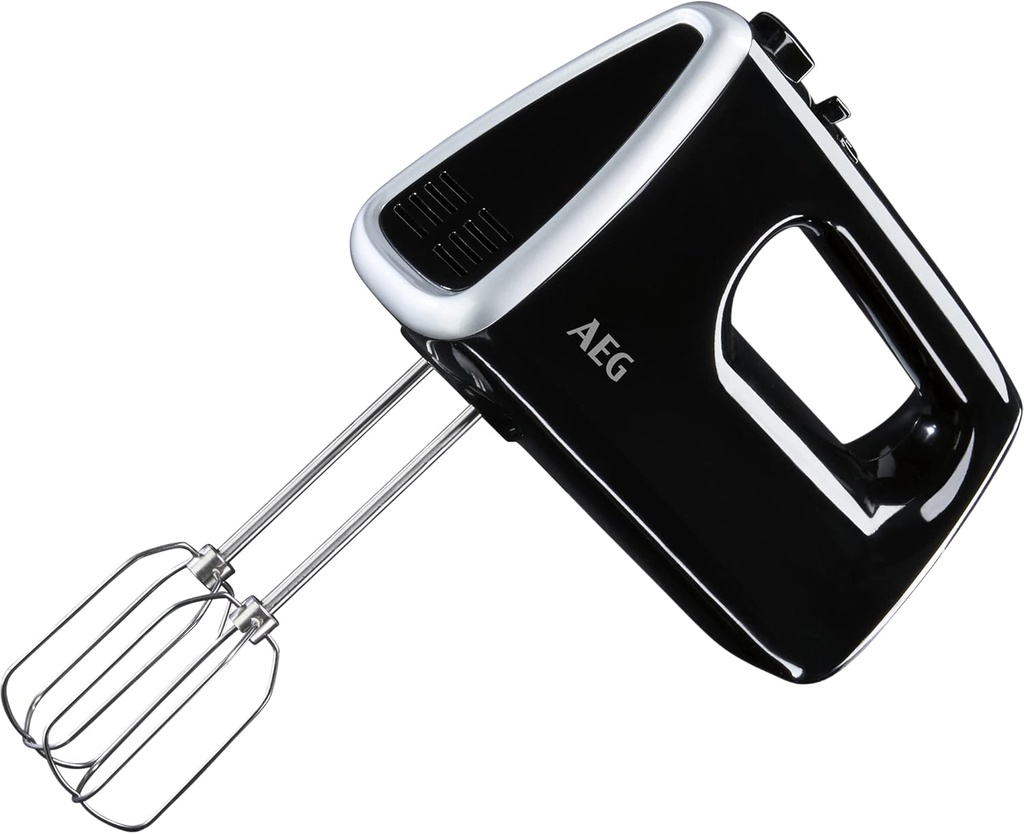 AEG HM3310 Kneading Machine, Series 3, 350 W, 5 Speeds, Turbo Function, Kneading Rods, Dishwasher Safe, Black