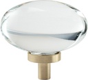 Amerock | Cabinet Knob | Clear/Golden Champagne | 1-3/4 inch (44 mm) Length | Glacio | 1 Pack | Drawer Knob | Cabinet Hardware