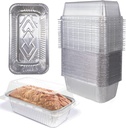 Disposable Loaf Pans With Lids Bakeware Set, 2lb, 55 Pack, 8.5x4.5 Heavy-duty Aluminum Foil Bread pan, Food Storage Container, Perfect for Baking, Storing & Take-out