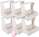 PartyKindom 1set Cupcake Boxes with Transparent Window Food-safe Holders for Muffins Tarts and Desserts for Baking Parties Weddings and Holidays