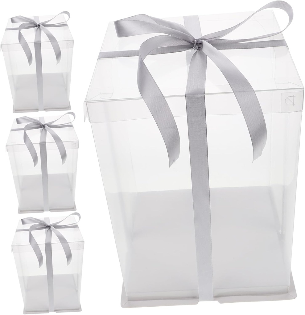 Translucent Cake Carrier Boxes 8 Inch Birthday Cake Containers Plastic Cake Storage Boxes Candy Box for Packing Reusable Color