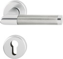 Hoppe Amsterdam Door Handle Set with Rosette PZ Cylinder, Silver Anodised Aluminium/Stainless Steel 3286702