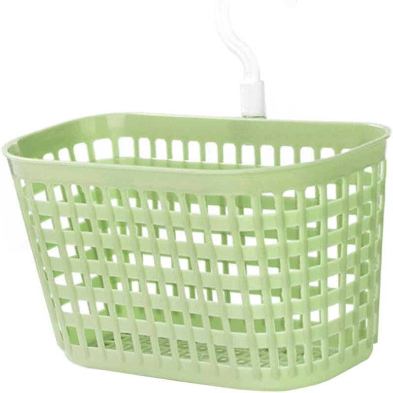 Hanging Storage Basket for Kitchen Bathroom Rotatable Hook Organizer for Toiletries Utensils Space Saving Plastic Drain Basket Green Versatile Home Storage