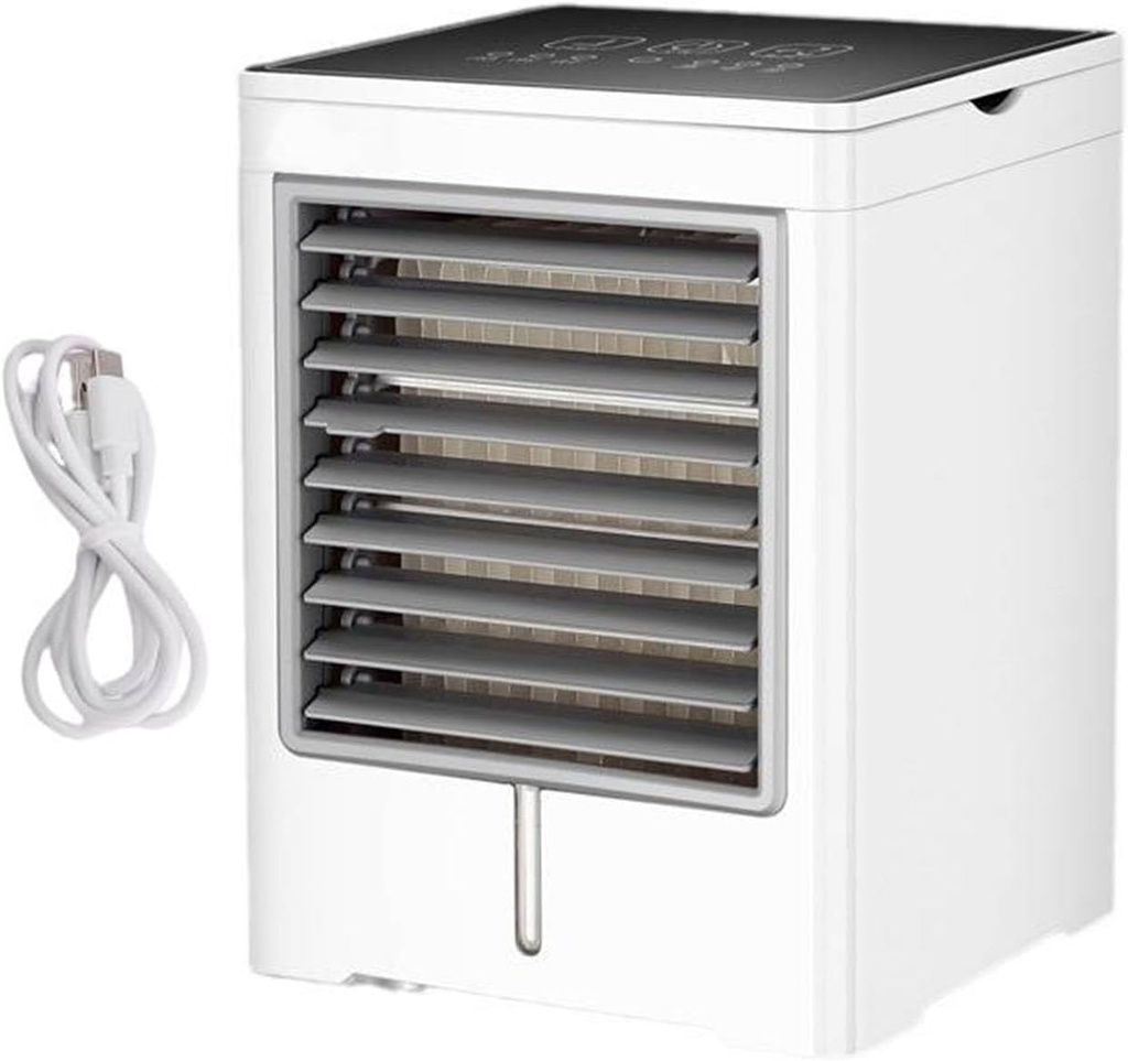 Diydeg Portable Air Conditioner, Freestanding Cooling AC Unit with 3 Speed, Touch Control & 470ml Water tankk, Quiet Evaporative Air Cooler for Room, Tent, Bedroom, Car, RV, Camping