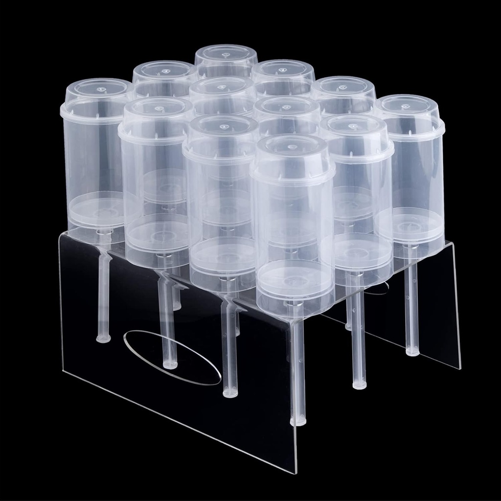 ZLKSKER Pack of 12 Cake Push Up Pop Containers with Tray, Cake Pop Molds Stand, for Homemade Treats Dessert Snacks