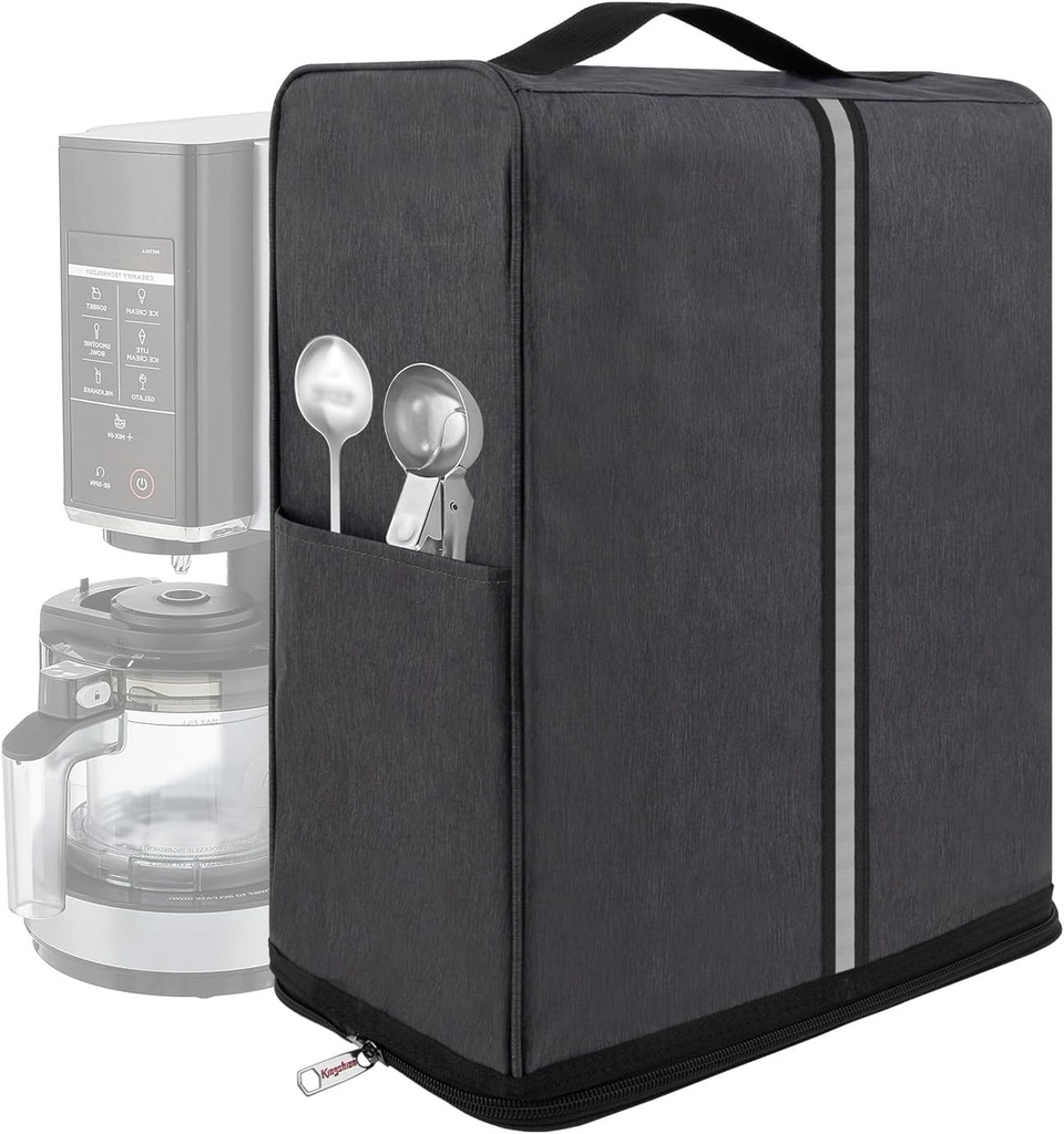 Ice Cream Maker Storage Bag Compatible with Ninja Creami Breeze NC201,NC299AMZ,Ninja NC301,Family Picnic, Outdoor Barbecue, Home Cooking(Dark Grey)