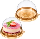 200Pcs Mini Cake Containers with Clear Dome Lids for Mini Desserts Cupcake, Cheesecake, Cocoa Bomb, Strawberry, Mooncake