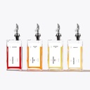 Olive Oil Dispenser Bottle for Kitchen, 16.9 oz/ 500 ml Vinegar Dispenser, Cooking Oil Dispenser Set, Glass Cruet with Pourer Spouts for Vinegar, Coffee Syrup Dispenser