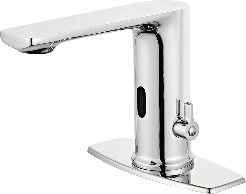 Touchless Bathroom Faucet Automatic Motion Sensor GrifoCEC Watersense DOE with Hole Cover Deck Plate Hand Free Robinet Polish