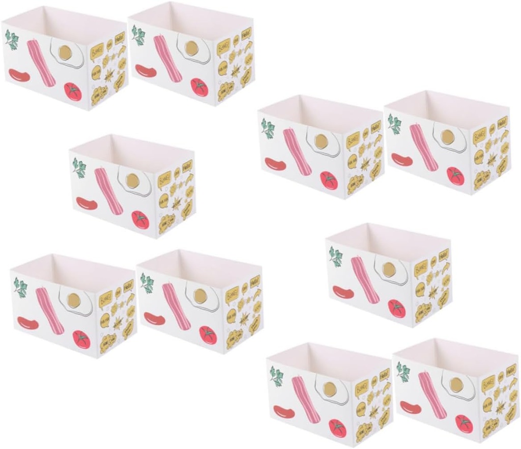 10pcs Lightweight Breakfast Packaging Box Sandwich Packing Boxes Paper Sandwich for Desserts Cake Carrier