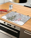 Christmas Countertop Burners Protection Mats for Kitchen, Snowman Snowflake Christmas Gift Winter Gray Rubber Stove Top Cover Mat, Heat Proof Mats Cooktop Cover for Counter Drying Mat, 28.5"x20.5"