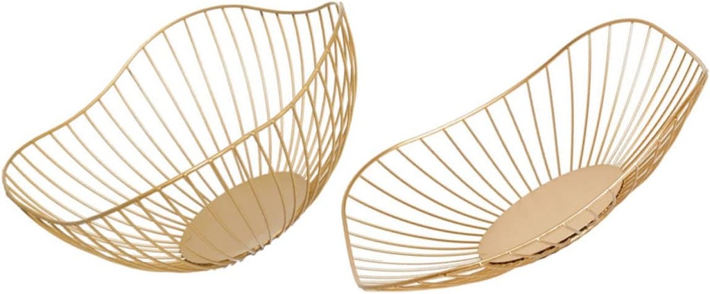 2pcs Decorative Iron Fruit Baskets Kitchen Counter Small Fruit Storage Hanging Baskets for Kitchen