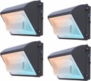 150W LED Wall Pack Light with Photocell 4Pack, 4000/5000/6500K 3CCT, 80/100/120/150W Selectable, LED Security Flood Commercial Outdoor Wall Lights for Parking Lot Barn Warehouses, 100-277V, ETL Listed