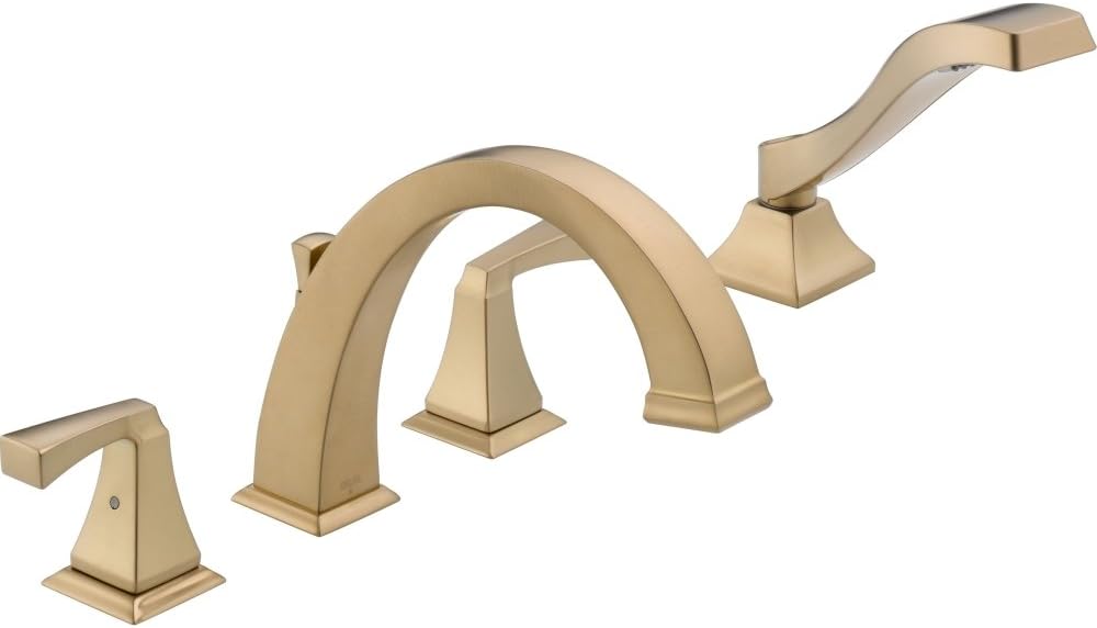Delta Faucet Dryden Roman Tub Faucet with Hand Shower - T4751-CZ - Bathroom Faucet, Handles & Hand Shower Set - Champagne Bronze (Valve Sold Separately)