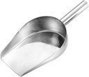IMIKEYA Stainless Ice Scoop Large Flat Bottom Ice Shovel Home Flour Shovel for Supermarket Bar