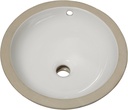 American Standard 630000.020 Orbit Ceramic undermount Round Bathroom sink, 15.5" L x 15.5" W x 6" H, White