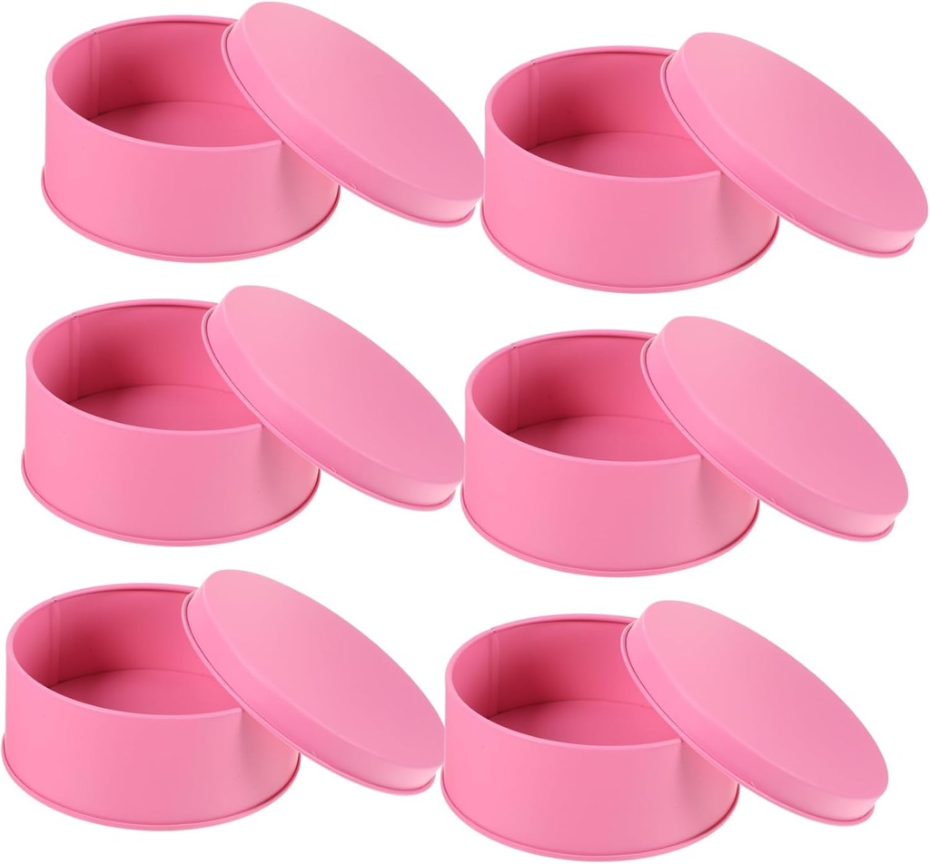 6pcs Metal Cookie Tin Storage Box Lid Cookie Candy Tins for Wrapping Party