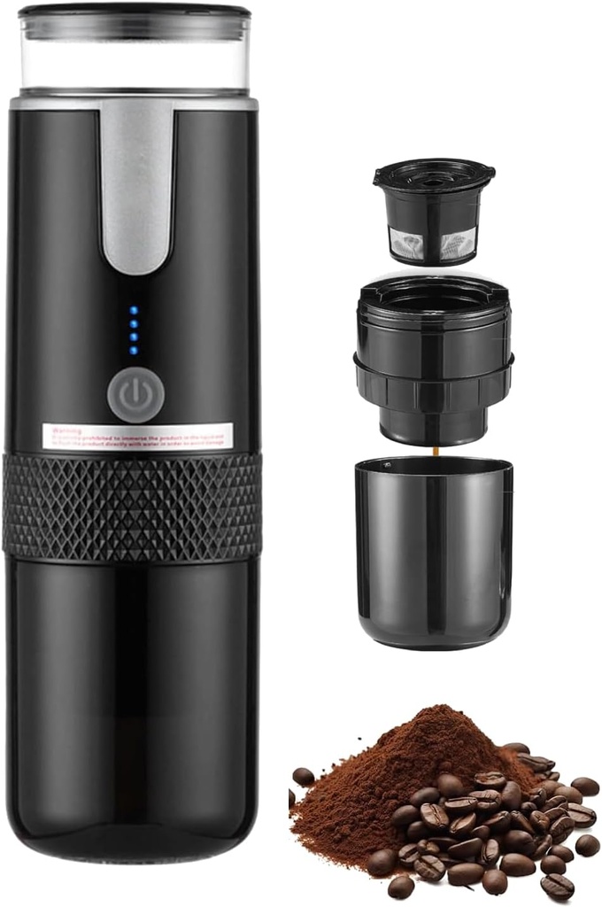 Cocoarm Portable Coffee Maker, Electrical Mini Handheld Cordless Coffee Machine Cordless Type C Rechargeable with 1200mAh Battery for Travel Camping, Driving, Home and Office