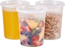 32oz Plastic Deli Containers, 24 Sets - Leakproof, Stackable, BPA Free, Microwavable, Freezer Safe