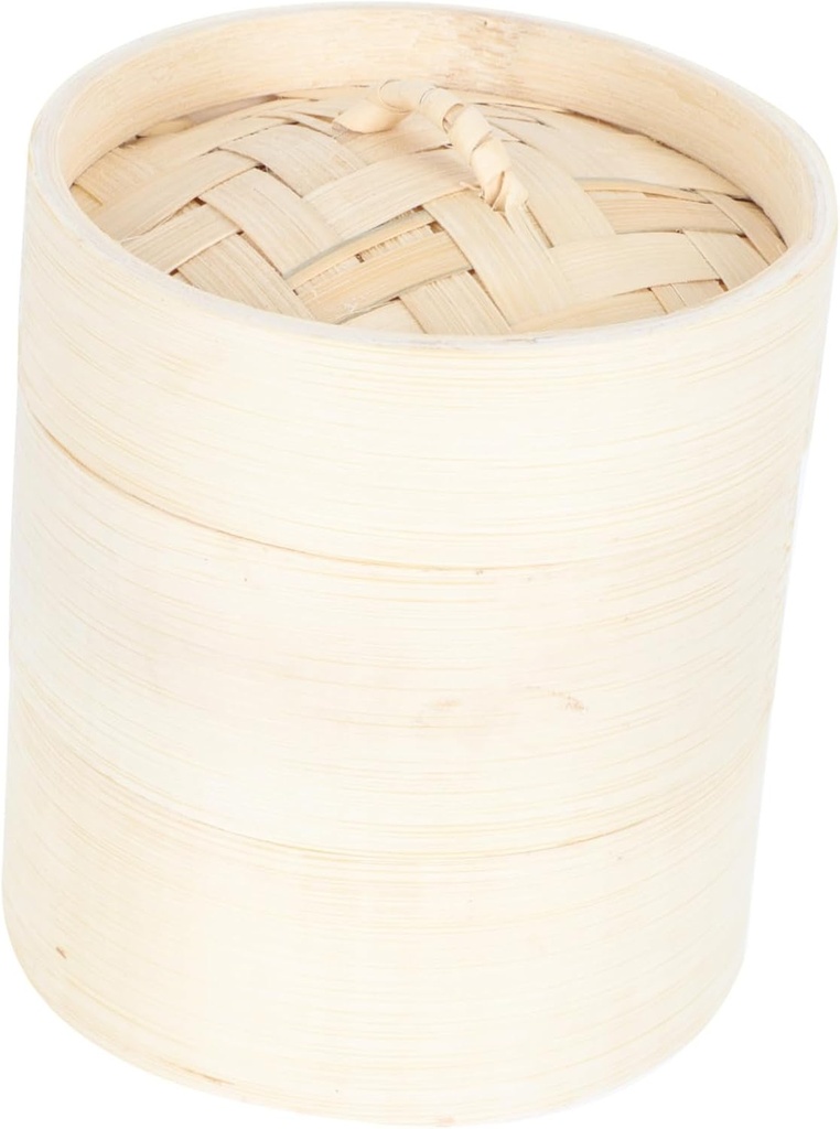 PRETYZOOM 1set Bamboo Food Steamer Lid Multi-functional Kitchen Steamer for Dumplings Fish and Vegetables Design Fits Pots Retains Nutrients for Delicious Meals