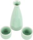 GLEAVI 1 Set Traditional Japanese Sake Set Sake Bottle and Cups Elegant present for Home Bar Office Decor