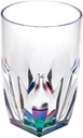 Rainbow Diamond Acrylic Drinking Glasses Set of 4, 17oz, Unbreakable Plastic Cocktail Glasses, Clear Drinkware