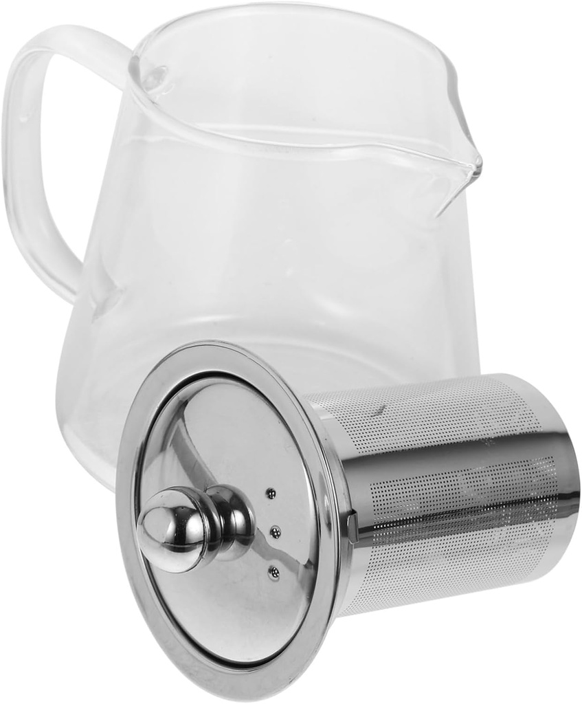 GLEAVI Glass Teapot Heat Resistant Kitchen Tea Pot for Hot Cold Beverages Herbal Medicine Compatible with Electric Stove