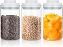 Glass jars with Airtight Lid- 3 Pcs(0.8qt / 27oz)，Clear Round Glass Food Storage Containers，Storage for Milk Powder Coffee Candy Noodles Nuts for candy