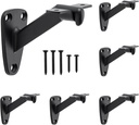 HOME MASTER HARDWARE Handrail Stair Brackets, 6 Pack Heavy Duty Hand Rail Bracket for Stairways Handrail, Staircase Bracket, Matte Black