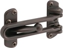 Prime-Line U 10309 Swing Bar Lock for Hinged Swing-In Doors – Secondary Security Lock for Door and Security, 3-7/8 In. Bar Length, Diecast Zinc Construction, Classic Bronze Finish (Single Pack)