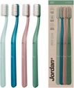 Jordan Green Clean Manual Toothbrush - Sustainable, Scandinavian Design, Soft Bristles, Mixed Colors, 4 Units