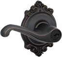 SCHLAGE F51A FLA 716 BRK Flair Lever with Brookshire Trim Keyed Entry Lock, Aged Bronze